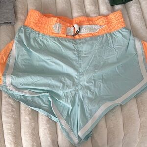 Women's Light Blue and Orange Shorts